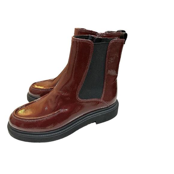 Franco Sarto Shoes - Franco Sarto Burgundy Patent Leather Jimmie Bootie Women’s Size 8